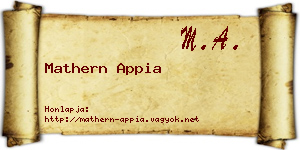 Mathern Appia névjegykártya